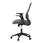 Židle kancelářská, látka šedá, houpací mechanismus, kolečka pro tvrdé povrchy