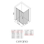 CERANO - Sprchový kout Orlano L/P - 5 mm - černá matná, transparentní sklo - 80x100x195 - posuvný CER-DY505B-90-220