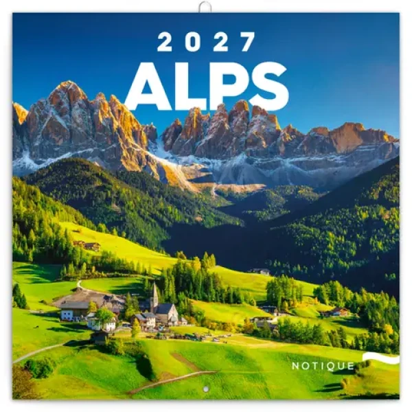 NOTIQUE Alpy 2027 / Poznámkový kalendář / 30 × 30 cm