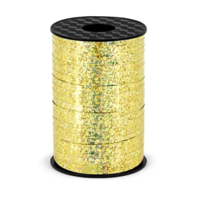 Stuha zlatá holografická 5mm/225m - PartyDeco