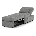 Rozkládací křeslo, šedá, látka, ASB-C3210 GREY2