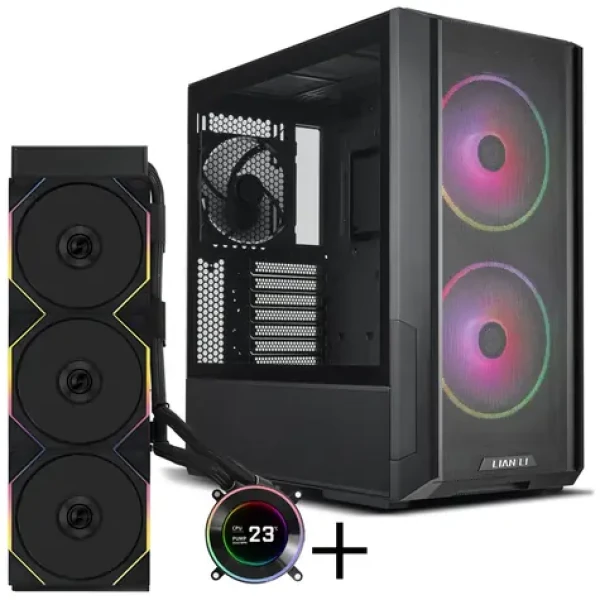 Lian Li LANCOOL 216 + HYDROSHIFT II LCD-C 360TL černá / Bundle / PC skříň E-ATX + AiO 360 mm / ARGB / LCD / Intel + AMD (GABU-800)