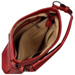 Trendy dámská koženková kabelka na rameno Sandipa, červená