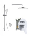 Kielle - Nefia Baterie pod omítku pro 2 spotřebiče, s příslušenstvím a s tělesem, chrom 20627SP40