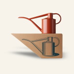 HAWS Konvička na zalévání Fazeley Flow Terracotta Orange – 1 l, červená barva, kov