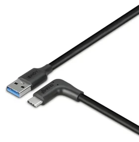 Lindy USB-A - USB-C 90° lomený černá / Kabel / USB 3.2 Gen 2 / 10 Gbit/s / 1,5 m / 15 W (32014)