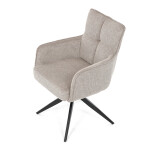 Židle jídelní, taštičkové pružiny v sedáku, 180° otočný mechanismus, lanýžová voděodolná látka, černý kov