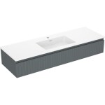 MEXEN/S - Rivel koupelnová skříňka 140 cm s umyvadlem Otis, 1 šuplík, reliéf , grafit mat/bílá mat - 91A20-14023-1-BF66-W18M0 91A20-14023-1-BF66-W18M01