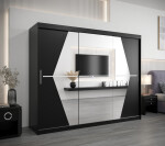 Šatní skříň Abi Bo Barva korpusu: Dub Sonoma, Rozměry: 150 cm, Dveře: Černá