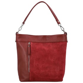 Trendy dámská kožená kabelka na rameno Alyssa, tmavě červená