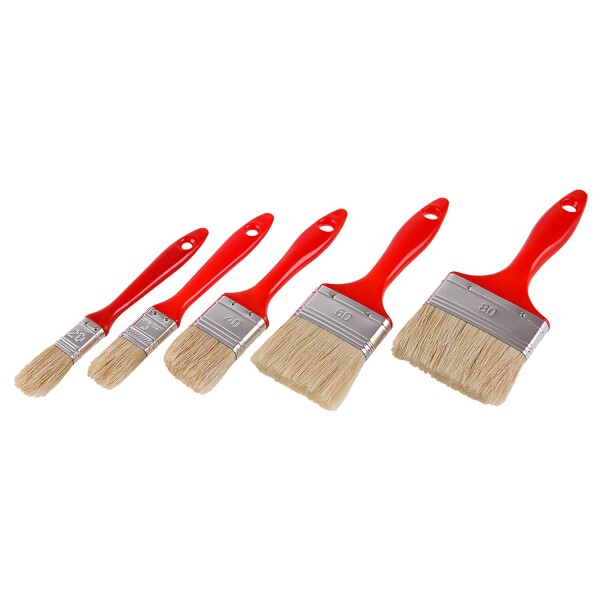 LEVIOR 52071 Štětce ploché, 15, 25, 40, 60, 80mm, sada 5ks, s plastovou rukojetí