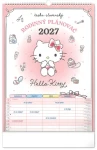 NOTIQUE Rodinný plánovací Hello Kitty XL 2027 / Nástěnný kalendář / 33 × 46 cm