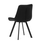 Židle jídelní, černá látka v dekoru broušené kůže, černý kov