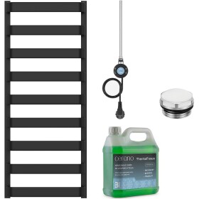 CERANO Koupelnový elektrický radiátorový set Adriano - WIFI - 600W - černá matná - 1200x500 mm