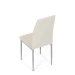 Židle jídelní, krémová látka, šedé kovové nohy