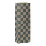 Maileg Papírový sáček Checker Petrol 26,5 cm – set 5 kusů, zelená barva, papír