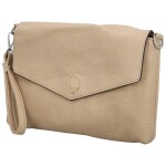 Stylová dámská koženková crossbody kabelka Loren, béžová