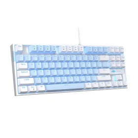 MageGee MK-STAR bílo-modrá / Mechanická klávesnice / US layout / kabel USB-A / RGB podsvícení (MK-STAR Wb Blue)