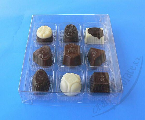 Dortisimo Plastová krabička na 9 pralinek (11 x 10 x 2 cm)