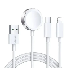 Joyroom S-IW008 Kabel USB-A (M) - Lightning (M) + USB-C (M) + magnetická nabíječka 1.2m bílá (S-IW008)