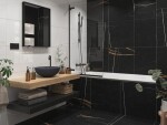 Vanová zástěna SAT TGD NEW 150x80 cm černá SATTGVZO150CT SATTGVZO150CT