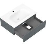 MEXEN/S - Orio koupelnová skříňka 70 cm s umyvadlem Vela, 1 šuplík, grafit mat/bílá mat 91A10-07023-1-BF66-W23M01
