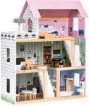 ECOTOYS Třípatrový domeček pro panenky s terasou