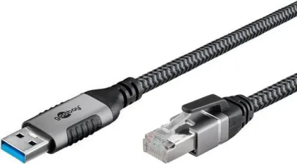 Goobay 70693 / Adaptérový kabel / USB-A 3.2 Gen1 na RJ45 / Cat.6 / 1 Gbit/s / 7,5 m (70693)