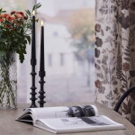 STAR TRADING LED svíčka Flamme Candy Black 26 cm – set 2 ks, černá barva, plast