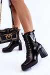 Módní, zateplené kožené boty s ornamentem černé Malta 41