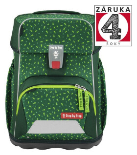 Školní aktovka BASIS Green Graphics 4 dílný set, AGR certifikát
