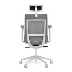 Kancelářská židle, šedá látka, plastový kříž, 3D područky, kolečka pro tvrdé podlahy
