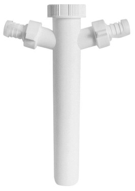 Bruckner - Dřezová odtoková trubka 6/4", 2x pračková odbočka, DN40, bílá 155.136.0