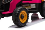 Mamido Dětský elektrický traktor BBH-030 s přívěsem růžový