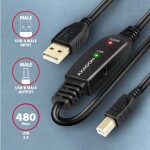 AXAGON ADR-210B Aktivní kabel USB-A 2.0 - USB-B 10m černá (ADR-210B)