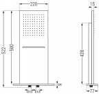 MEXEN - Vodopád hlavová sprcha slim 50x22 cm černá 79190-70