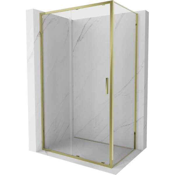 MEXEN/S - Exo sprchový kout, posuvné dveře 100 x 75, transparent, zlato 8151-100-075-50-00