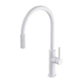 OMNIRES - SWITCH kuchyňská baterie s vytahovací výtokovou trubicí a filtrační sadou, bílá mat SW9059-FD1WM