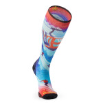Unisex merino lyžařské ponožky SMARTWOOL Ski Zero Cushion Ski Day Print OTC Socks, Laguna Blue velikost: 46-49 (XL)
