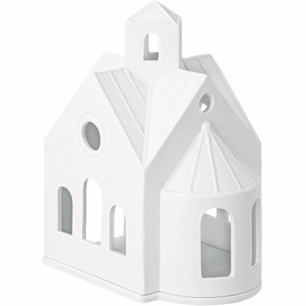 Räder Porcelánový svícen domeček Mountain Chapel, bílá barva, porcelán