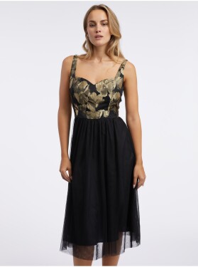 Orsay Zlato-černé dámské květované šaty - Dámské