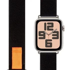 OBAL:ME Textilní Řemínek pro Apple Watch 42-49mm M-L Black/Orange (57983126806)