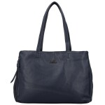 Módní dámská koženková kabelka na rameno Coveri Temari, tmavě modrá