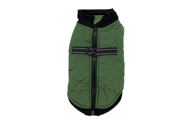 Shield zimní bunda pro psa na ZIP Barva: Zelená, Délka zad (cm): 27, Obvod hrudníku: 30 - 34 cm