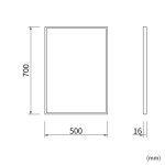 Erga Rectangle, obdélníkové zrcadlo 50x70 cm, černý rám, ERG-V01-RECTAGLE-5070-BK