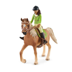 Schleich® Horse Club 42542 Černovláska Sarah pohyblivými klouby na koni