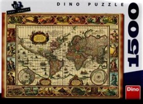 Puzzle Mapa a sedm divů světa 1500 dílků