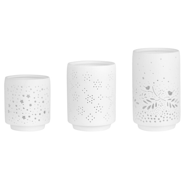 Räder Porcelánový svícen Winter Motifs – set 3 ks, bílá barva, porcelán