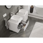 MEXEN/S - Rivel koupelnová skříňka pod umyvadlo 50, 2 zásuvky, reliéf , bílá mat 91A20-05047-2-BFF01