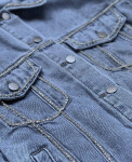 Světle modrá dámská džínová denim bunda se zirkony (T2861) 54